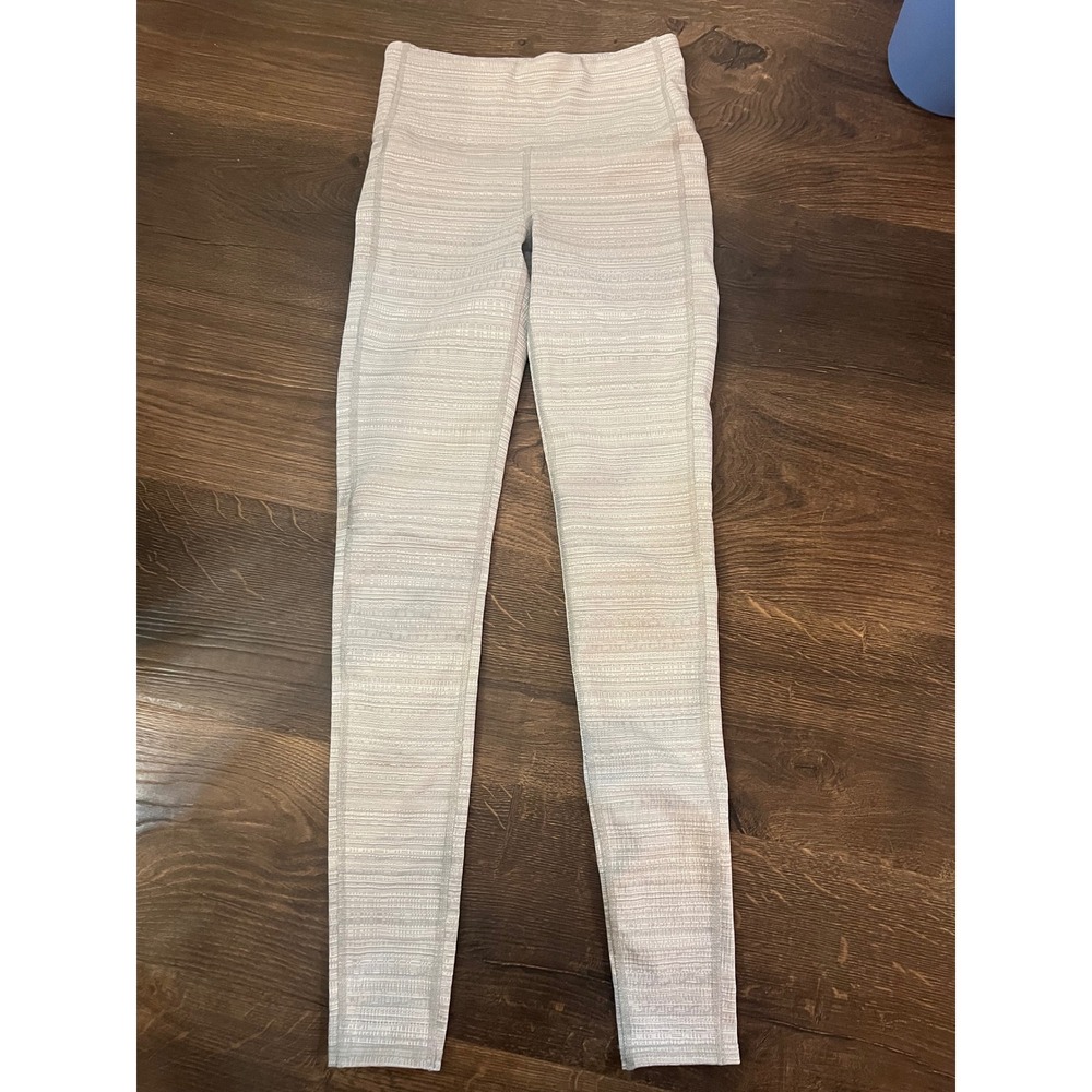 Athleta Womens XS High Rise Leggings Grey White Textured Space Dye Activewear